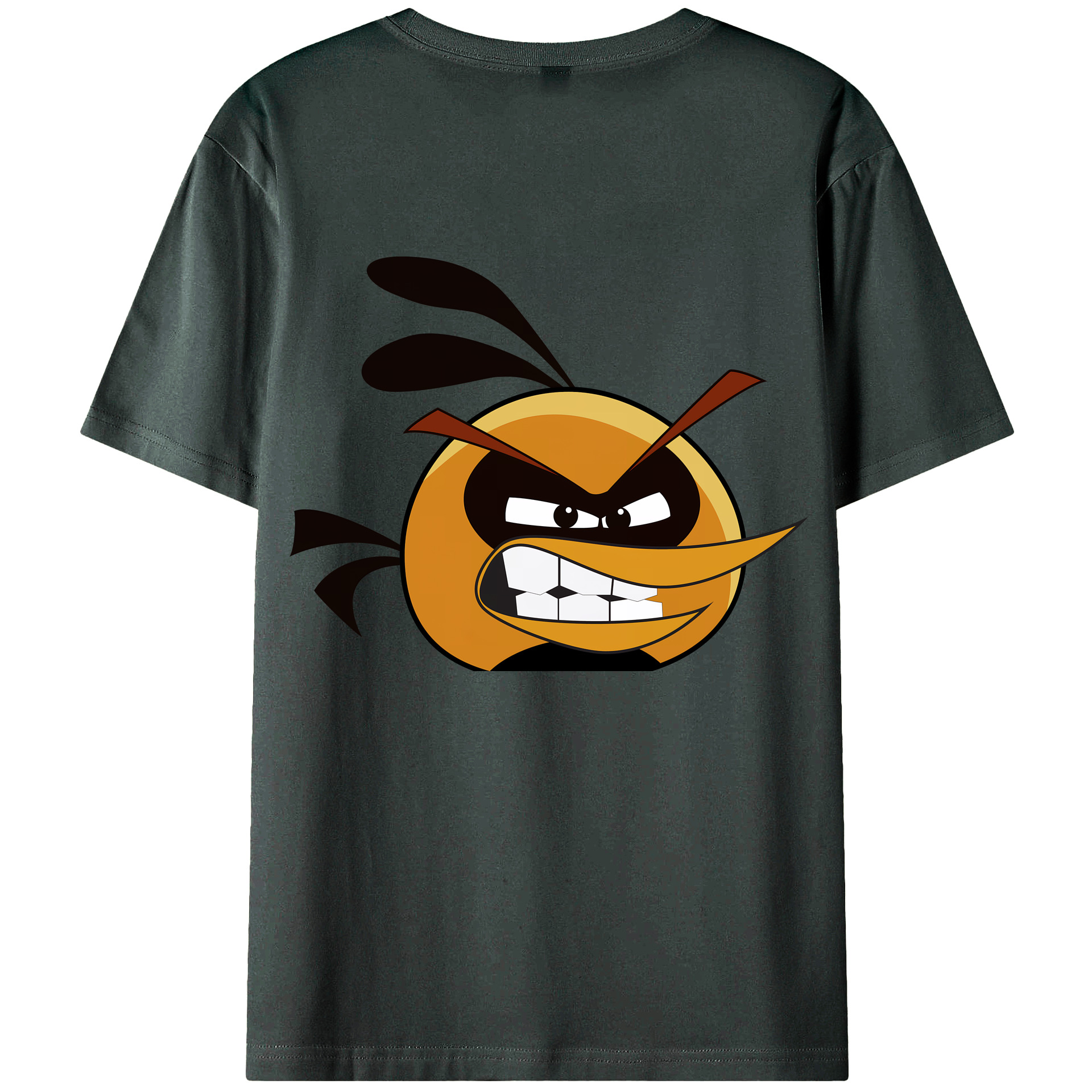 （画像用） Angry Birds アングリーバード 綿100％ メンズ半袖Tシャツ（バックプリント） 通気性